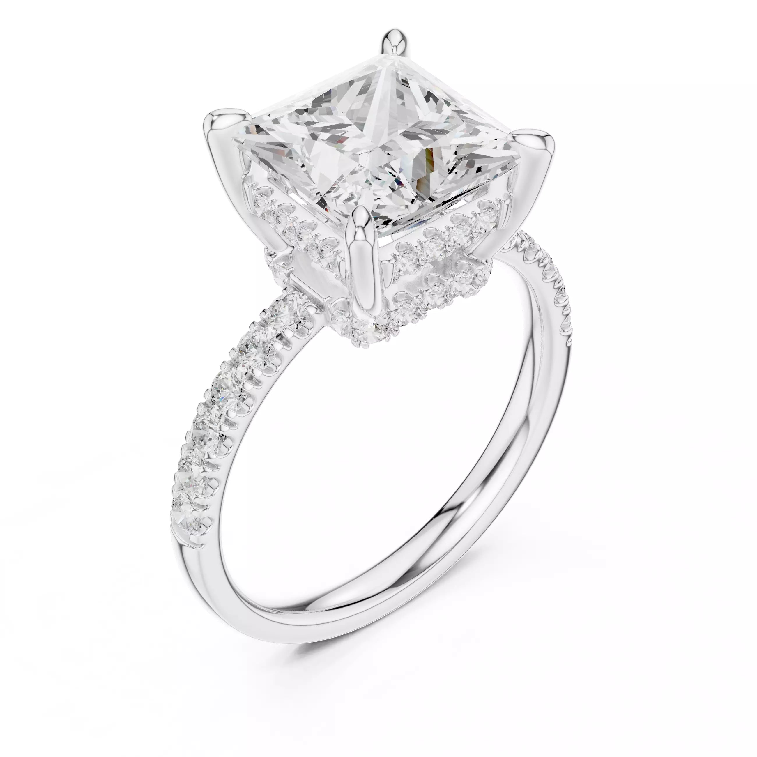 Double Halo Pavé - Princess