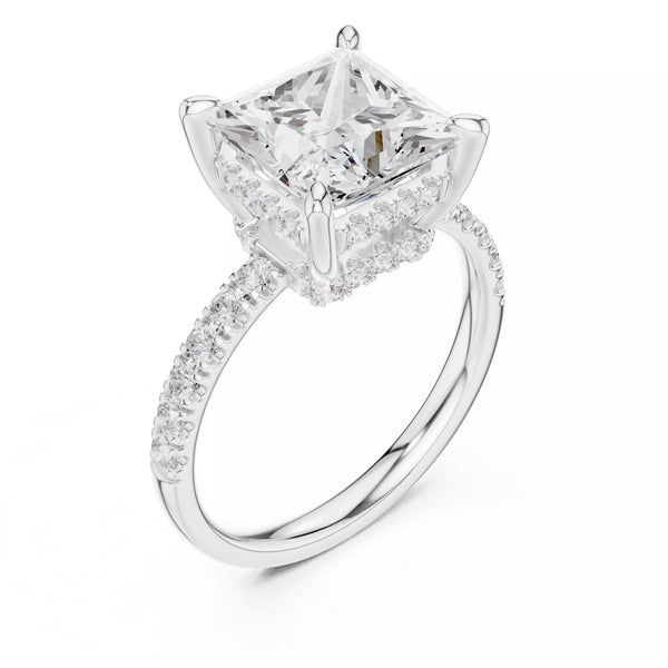 Double Halo Pavé - Princess