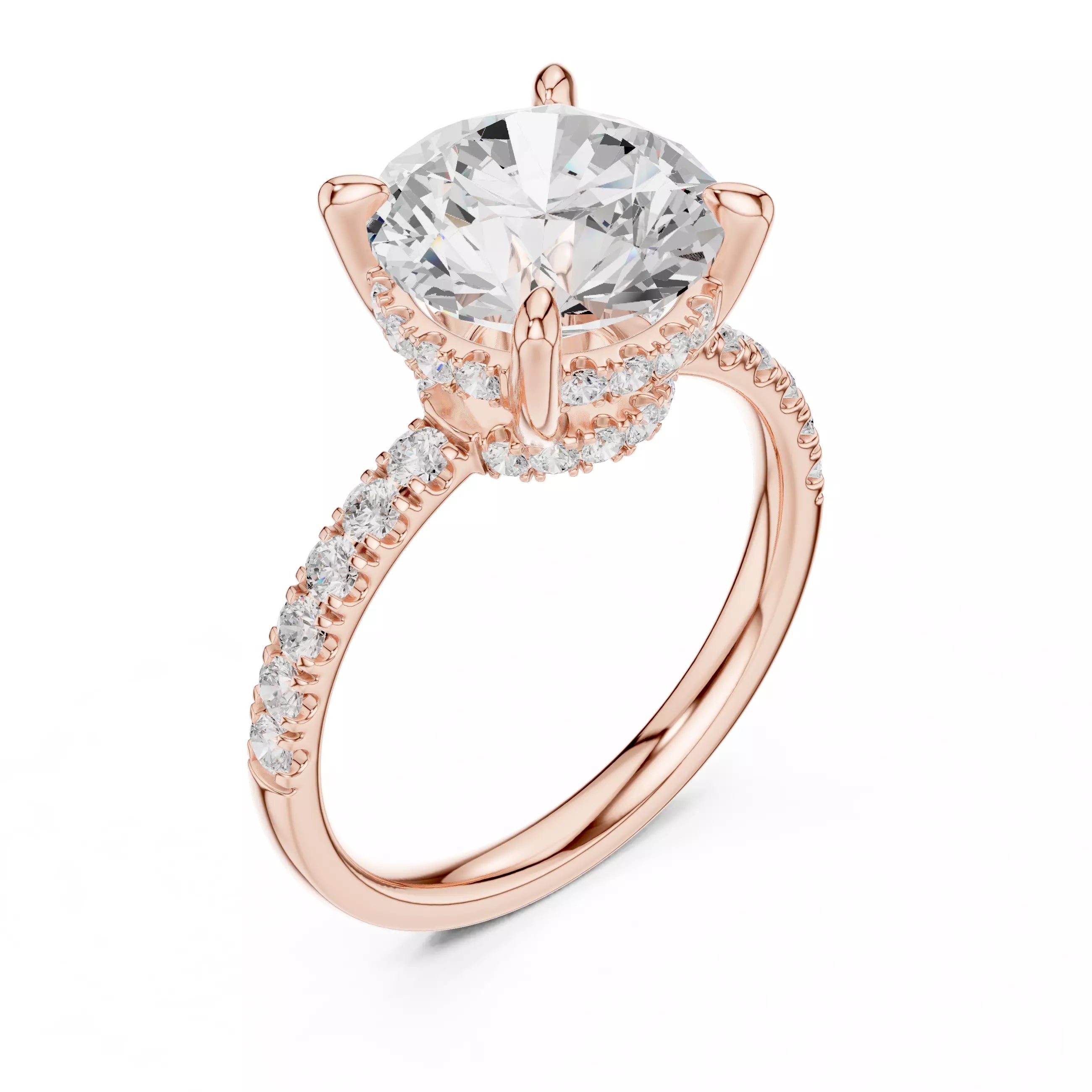 Double Halo Pavé - Round