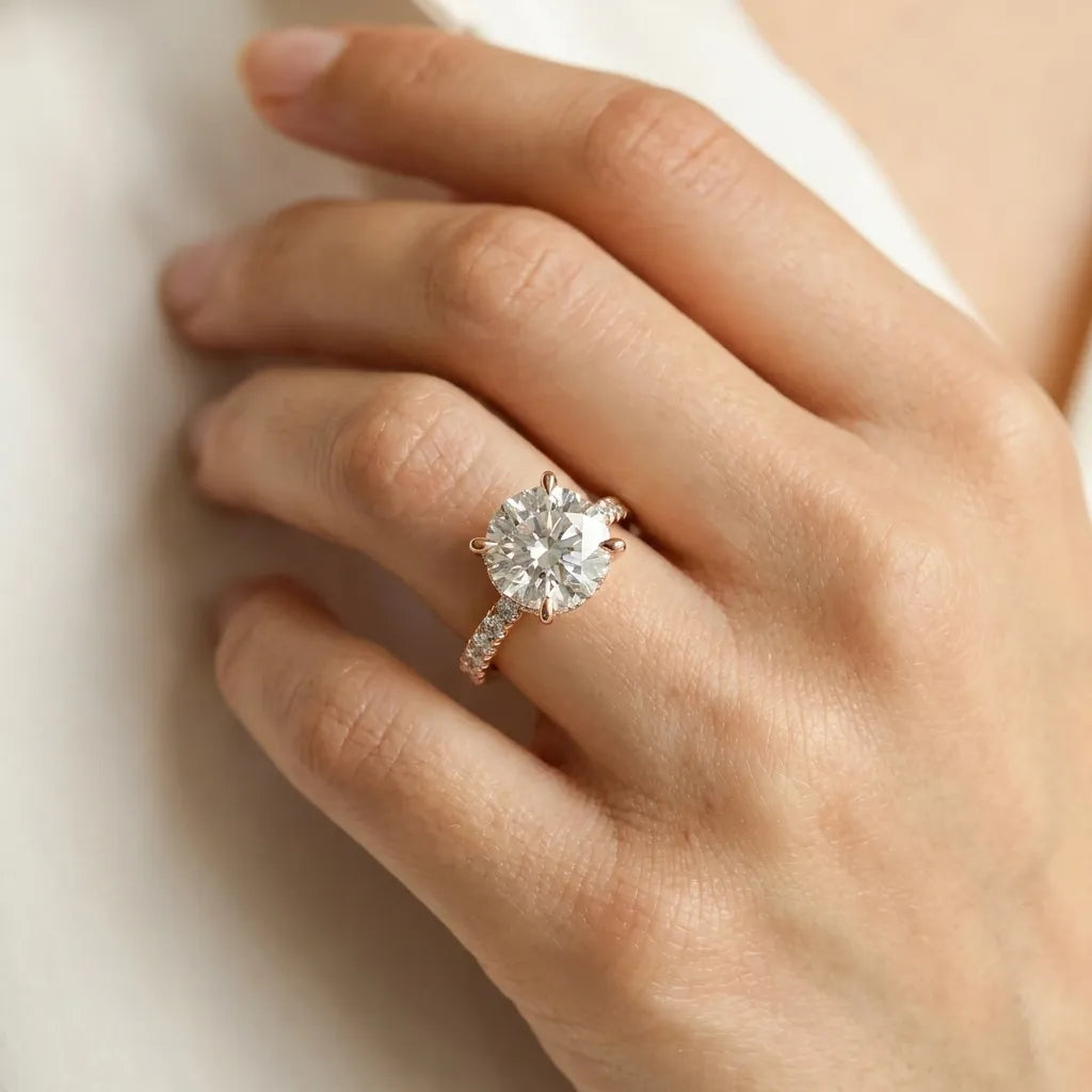 Double Halo Pavé - Round
