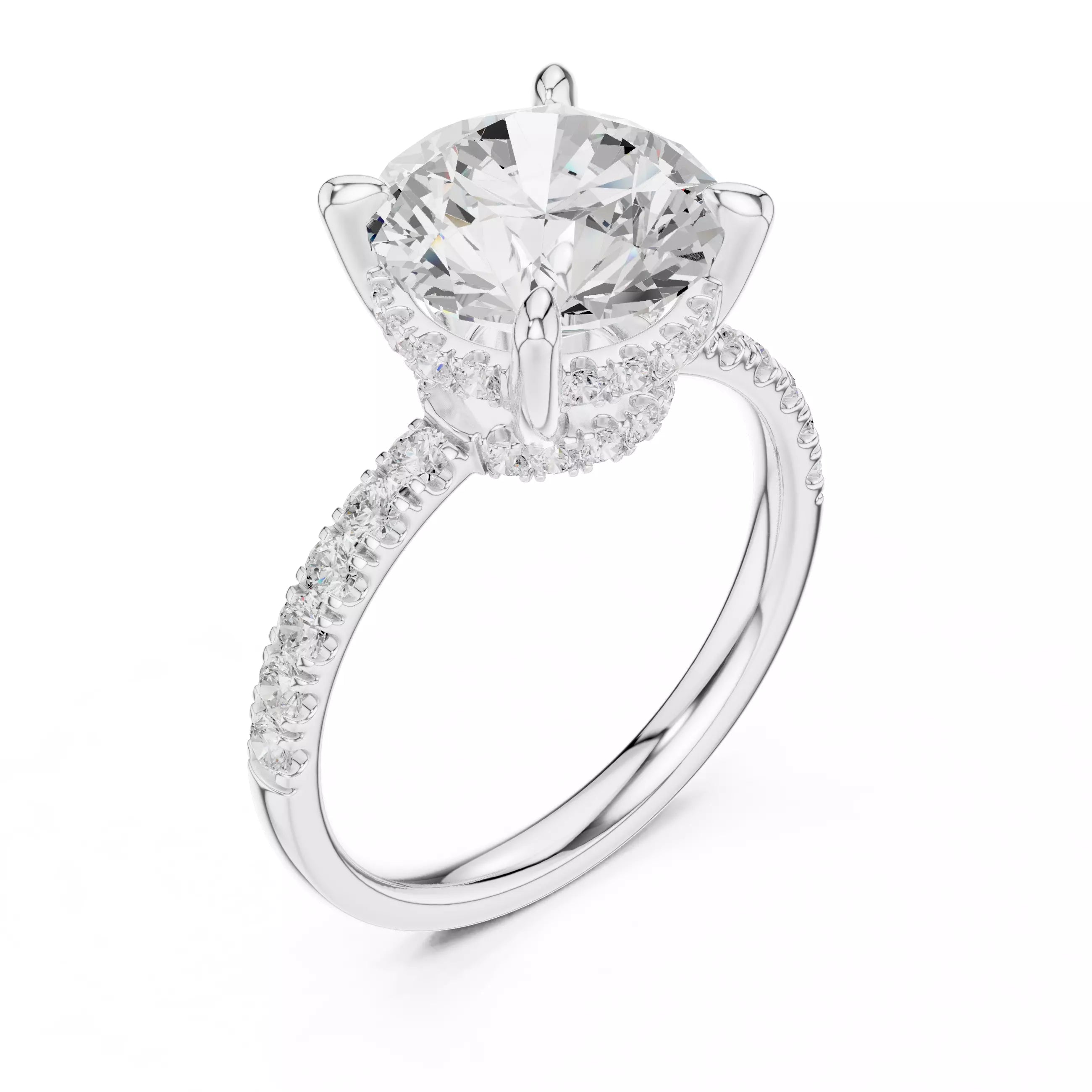Double Halo Pavé - Round