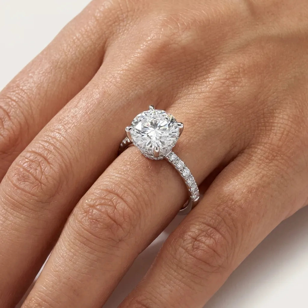 Double Halo Pavé - Round