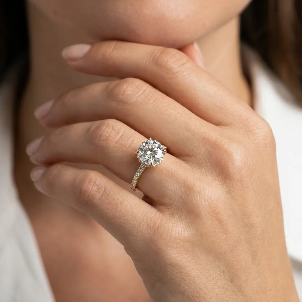 Double Halo Pavé - Round