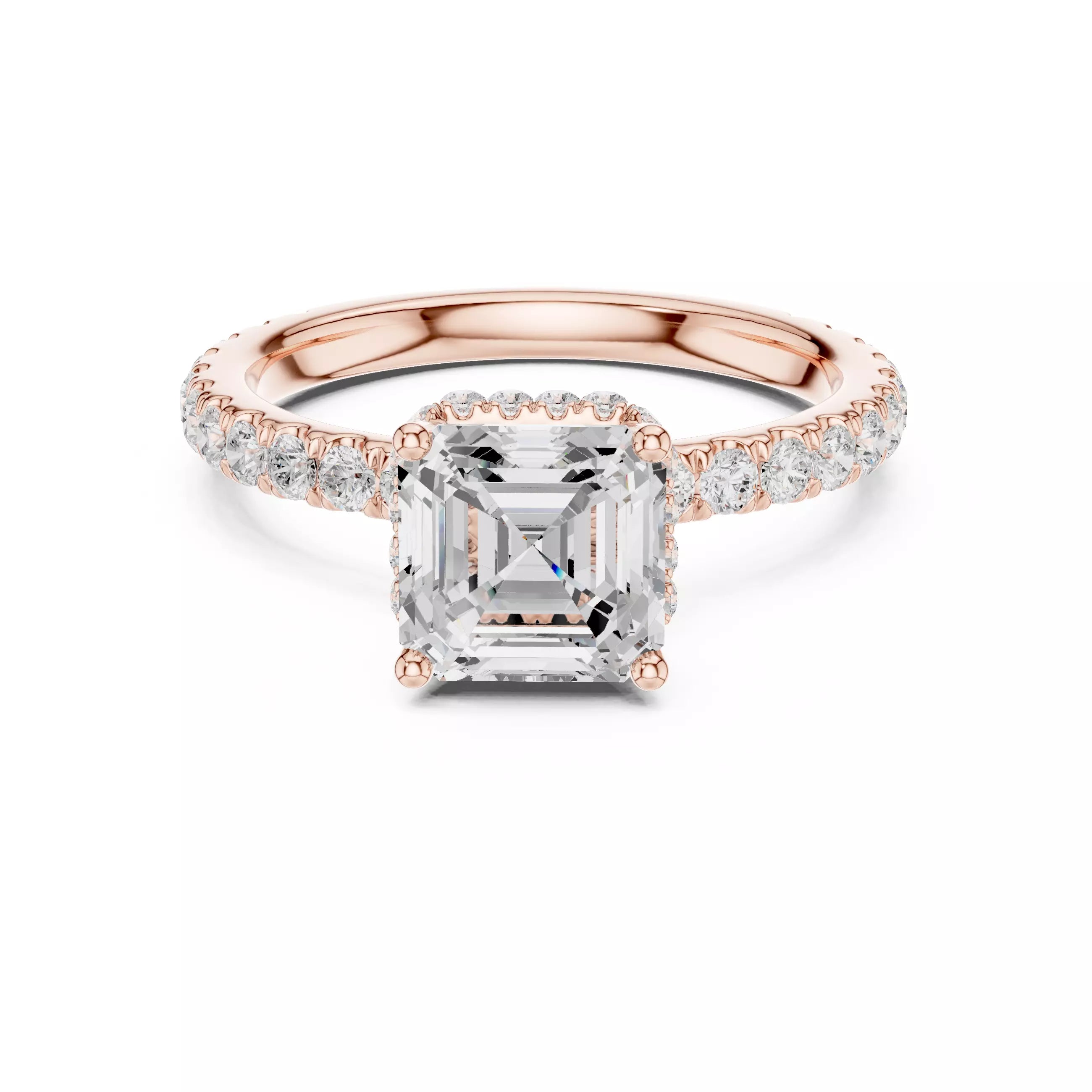 Double Pavé Radiance - Asscher