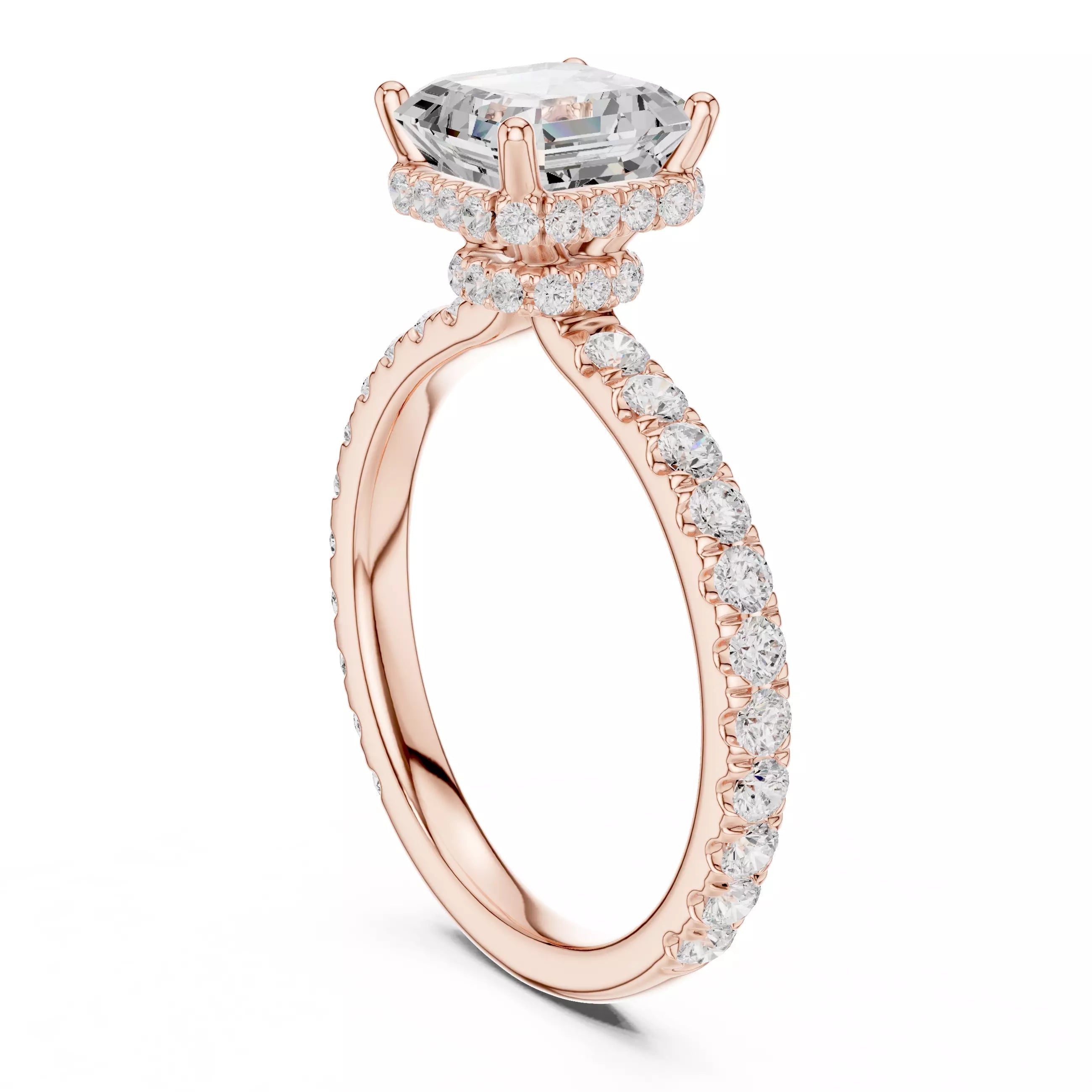 Double Pavé Radiance - Asscher