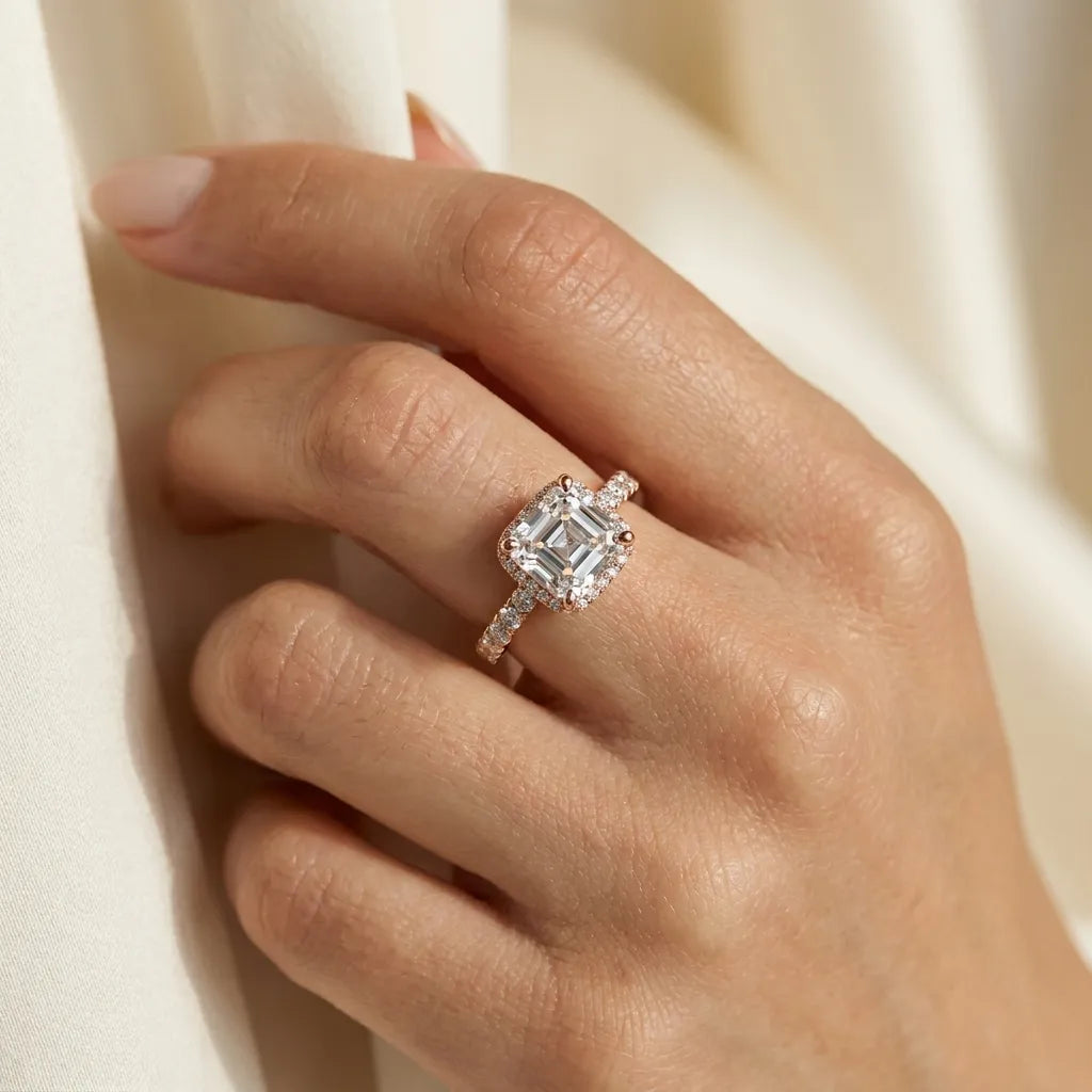 Double Pavé Radiance - Asscher