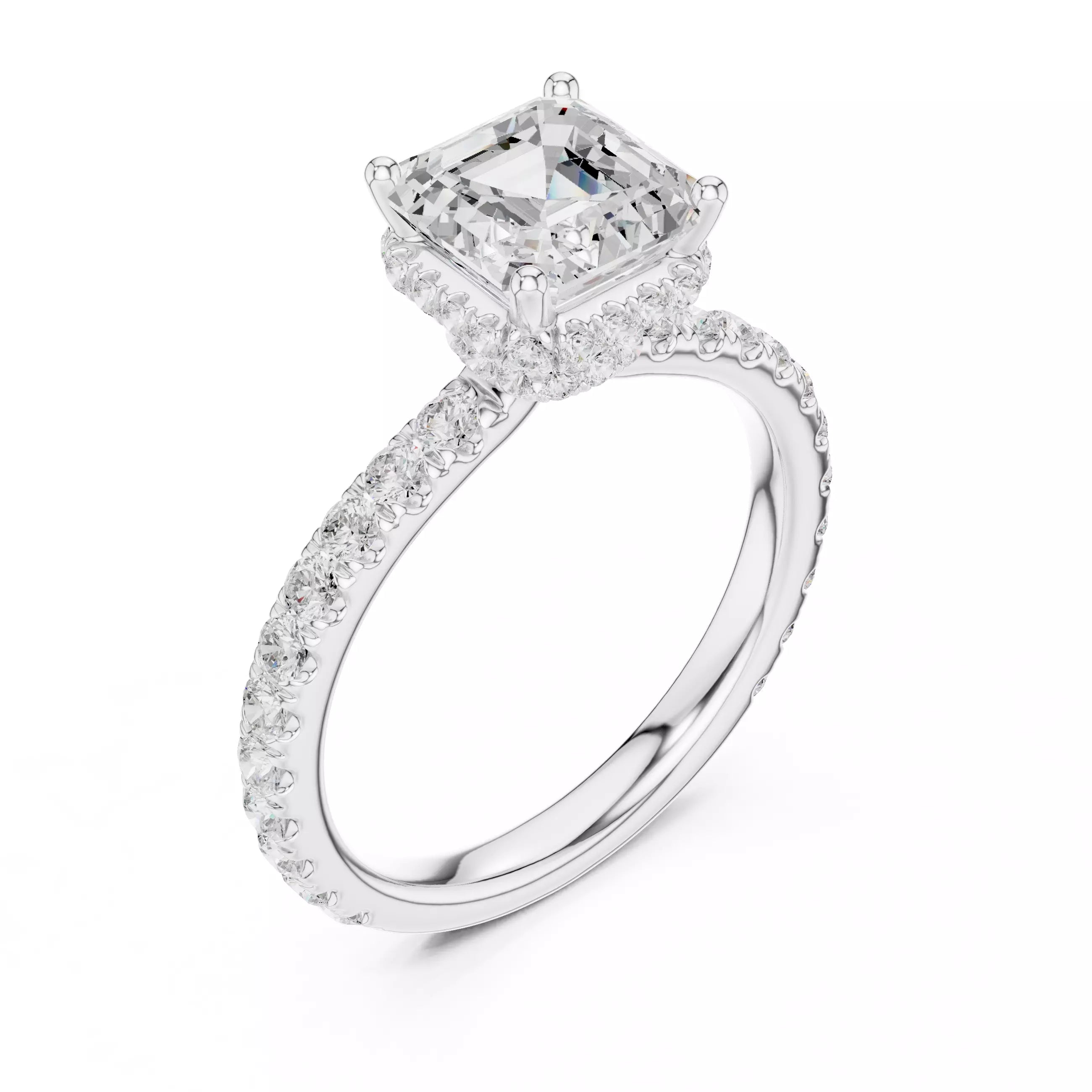 Double Pavé Radiance - Asscher
