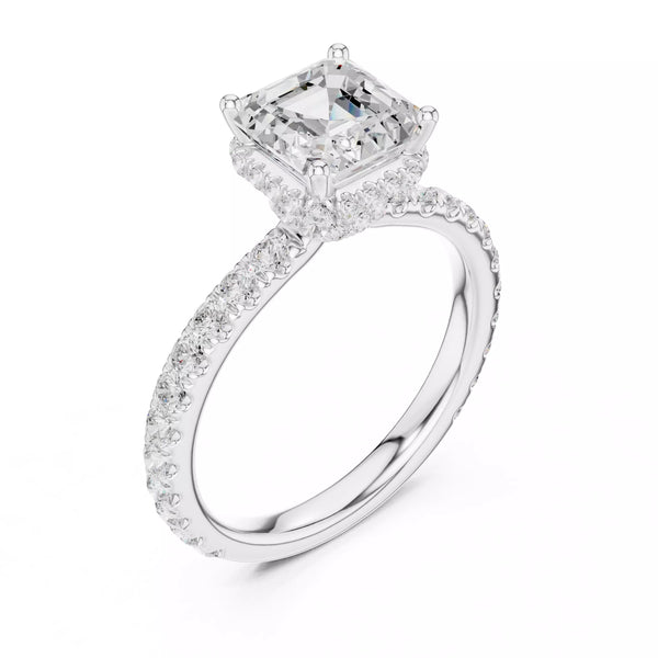 Double Pavé Radiance - Asscher