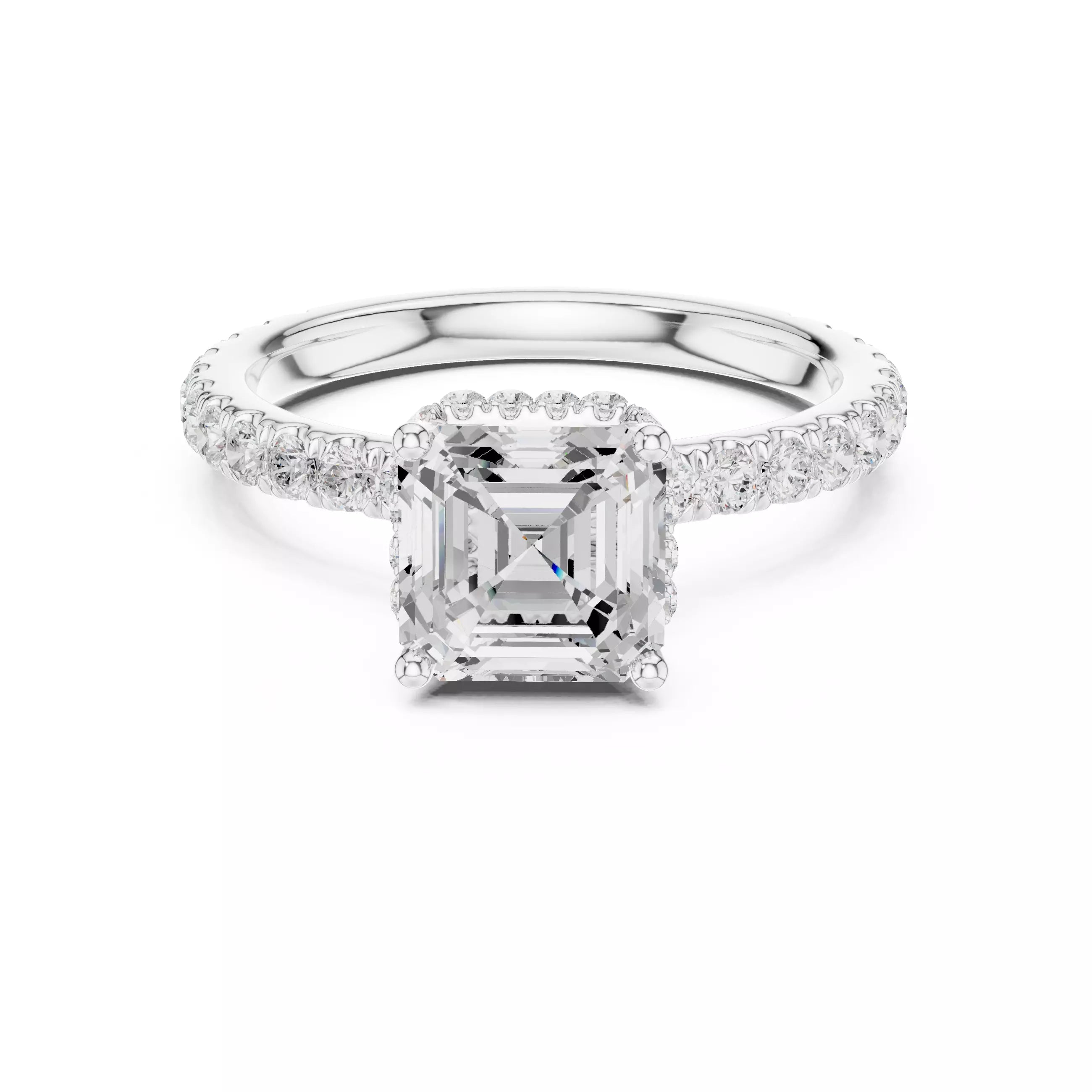 Double Pavé Radiance - Asscher