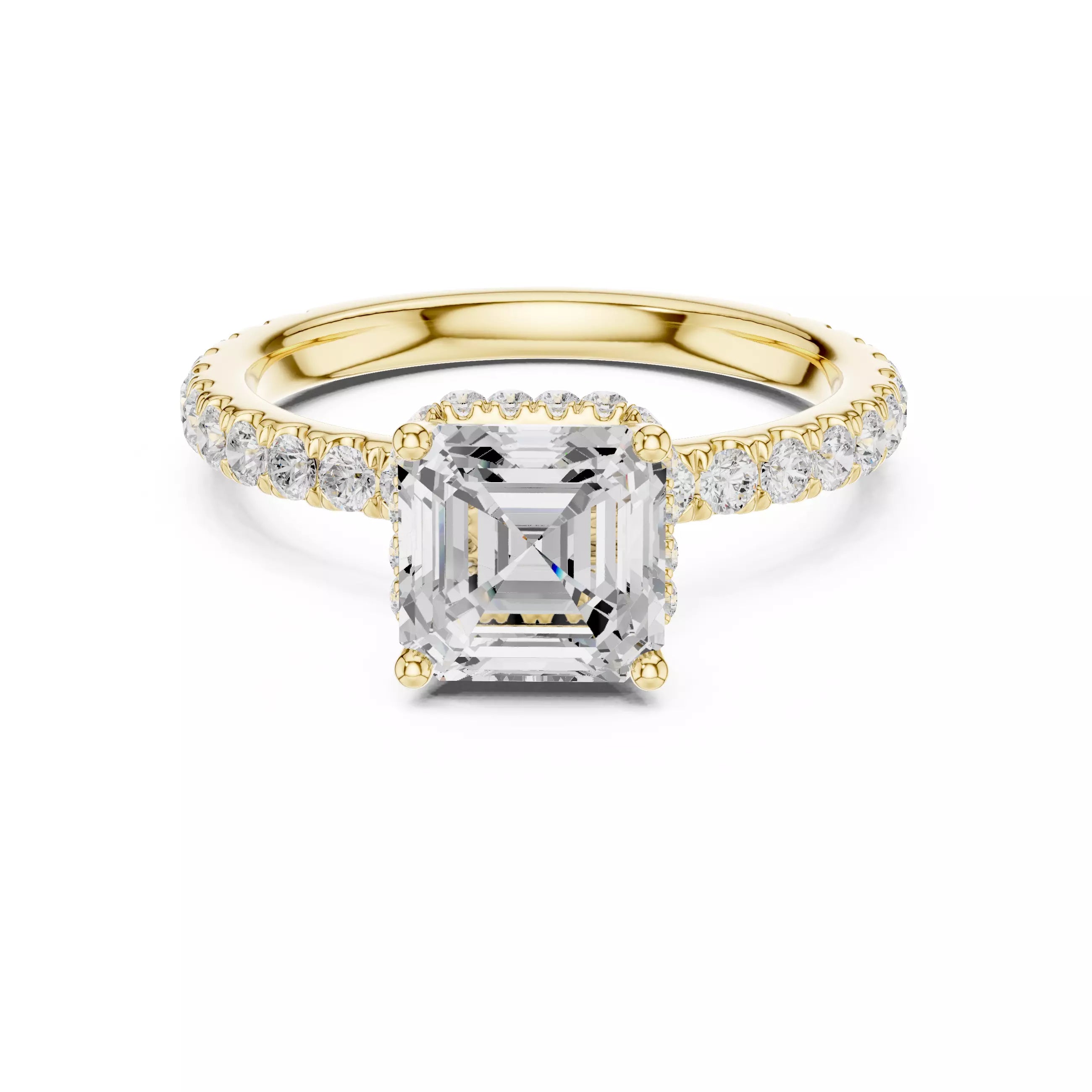 Double Pavé Radiance - Asscher