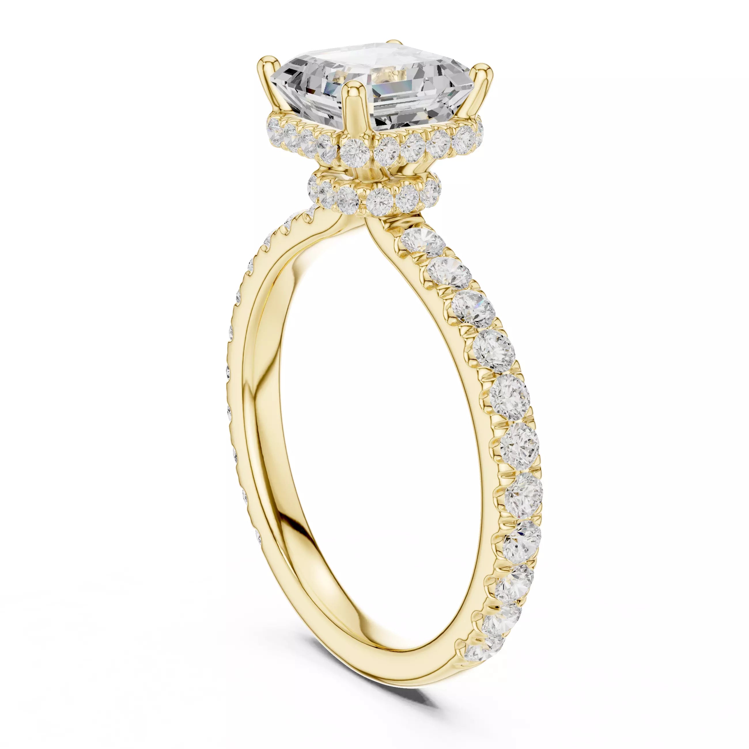 Double Pavé Radiance - Asscher