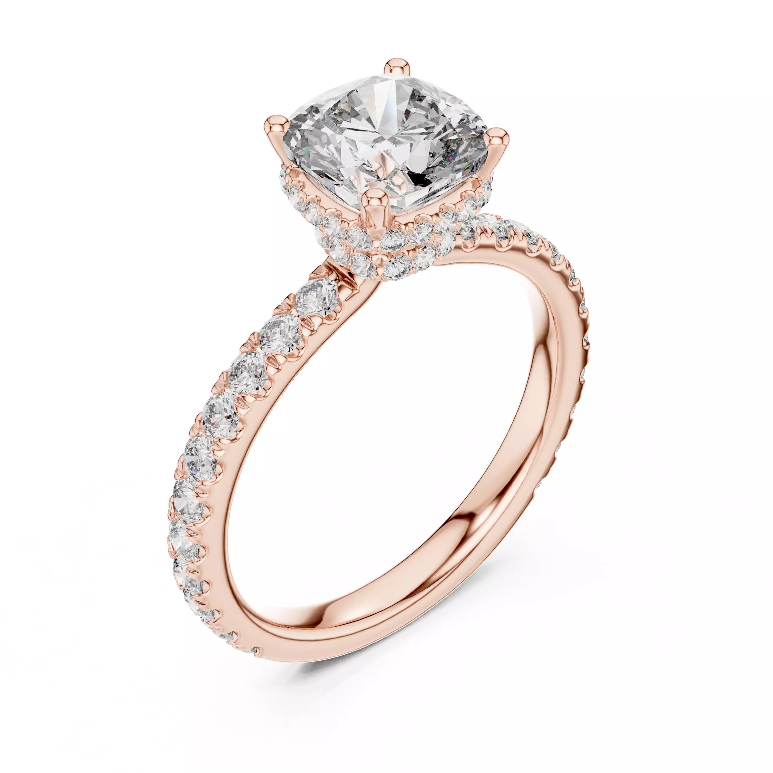 Double Pavé Radiance - Cushion