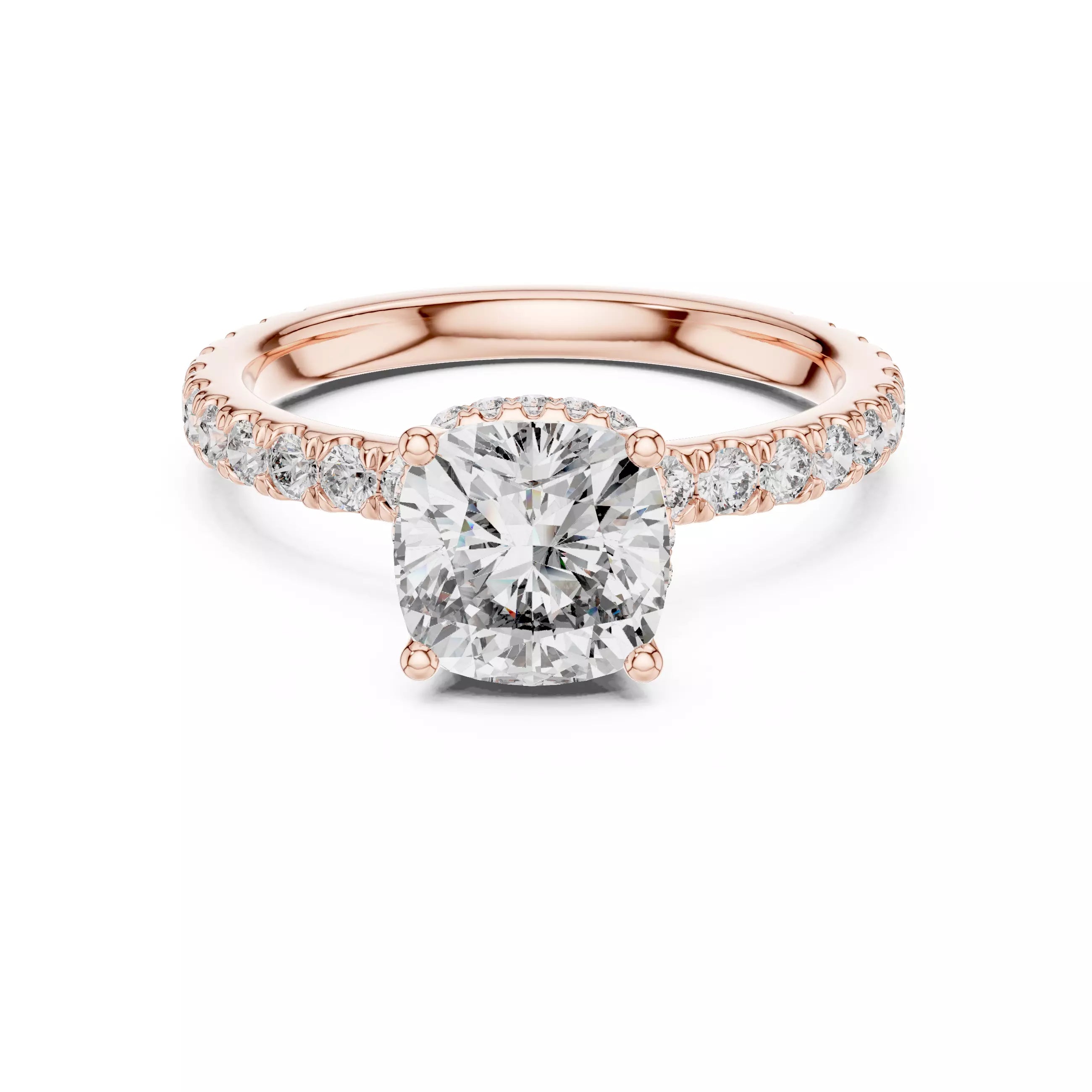 Double Pavé Radiance - Cushion