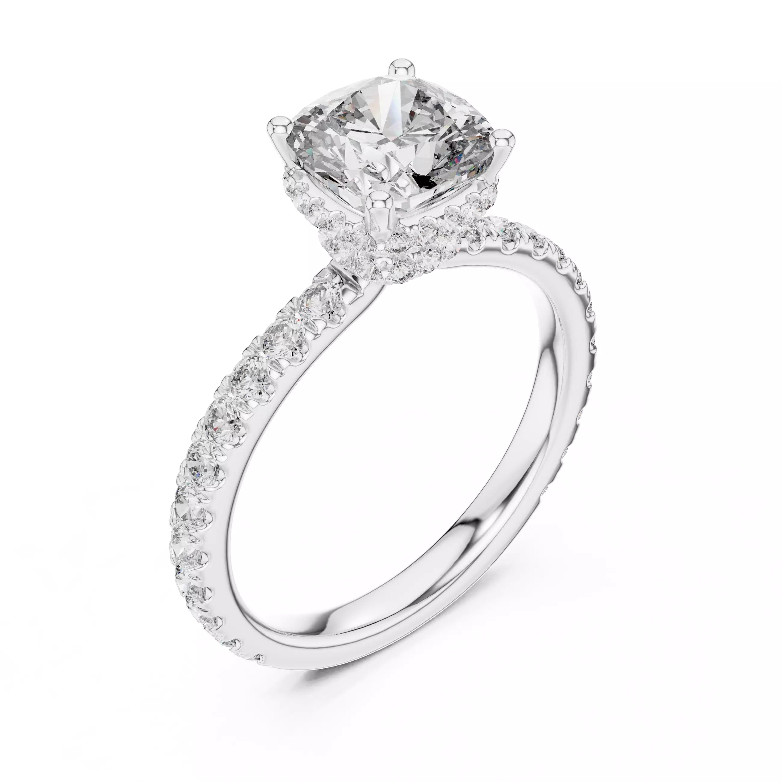 Double Pavé Radiance - Cushion