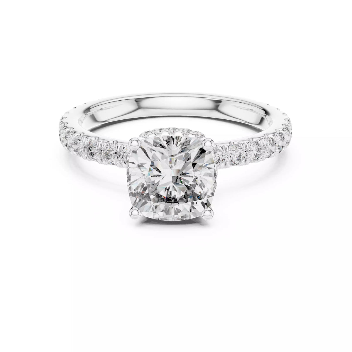 Double Pavé Radiance - Cushion