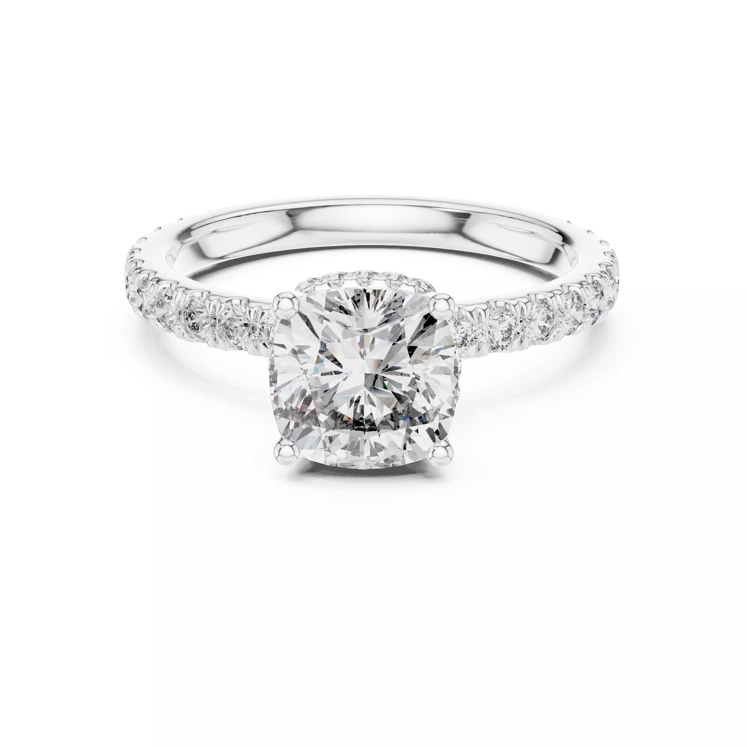 Double Pavé Radiance - Cushion