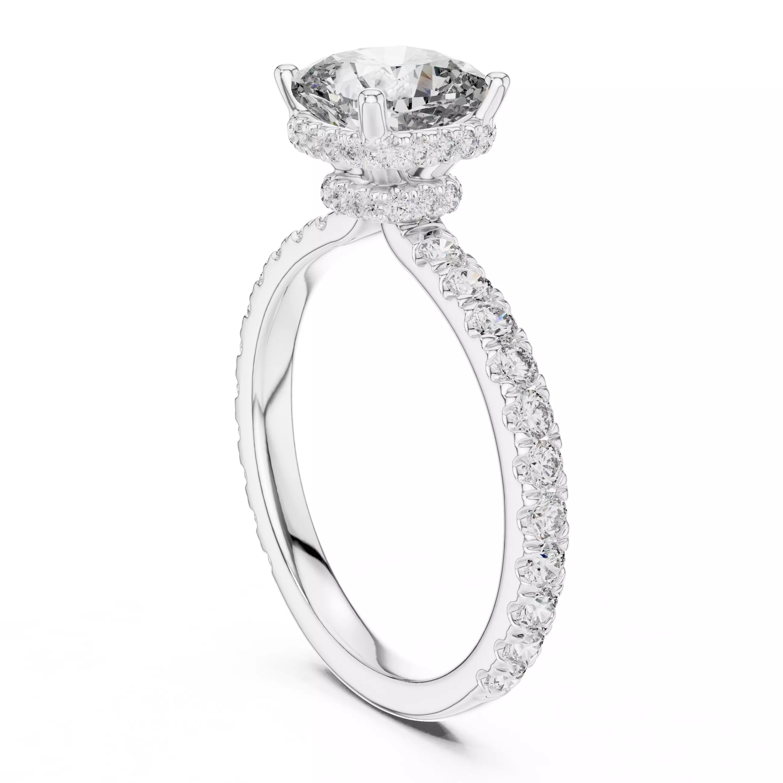 Double Pavé Radiance - Cushion