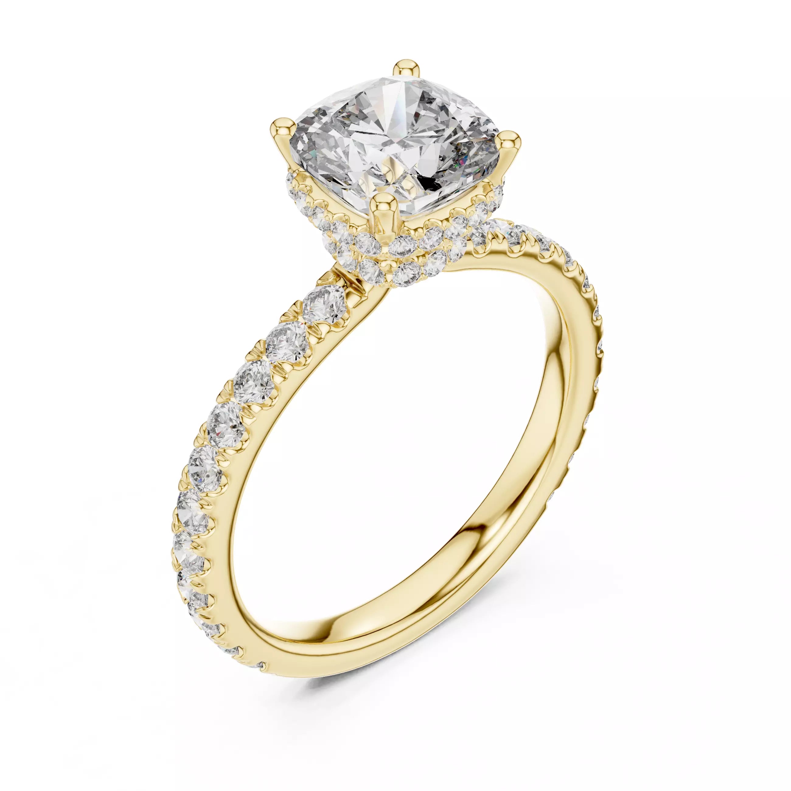 Double Pavé Radiance - Cushion