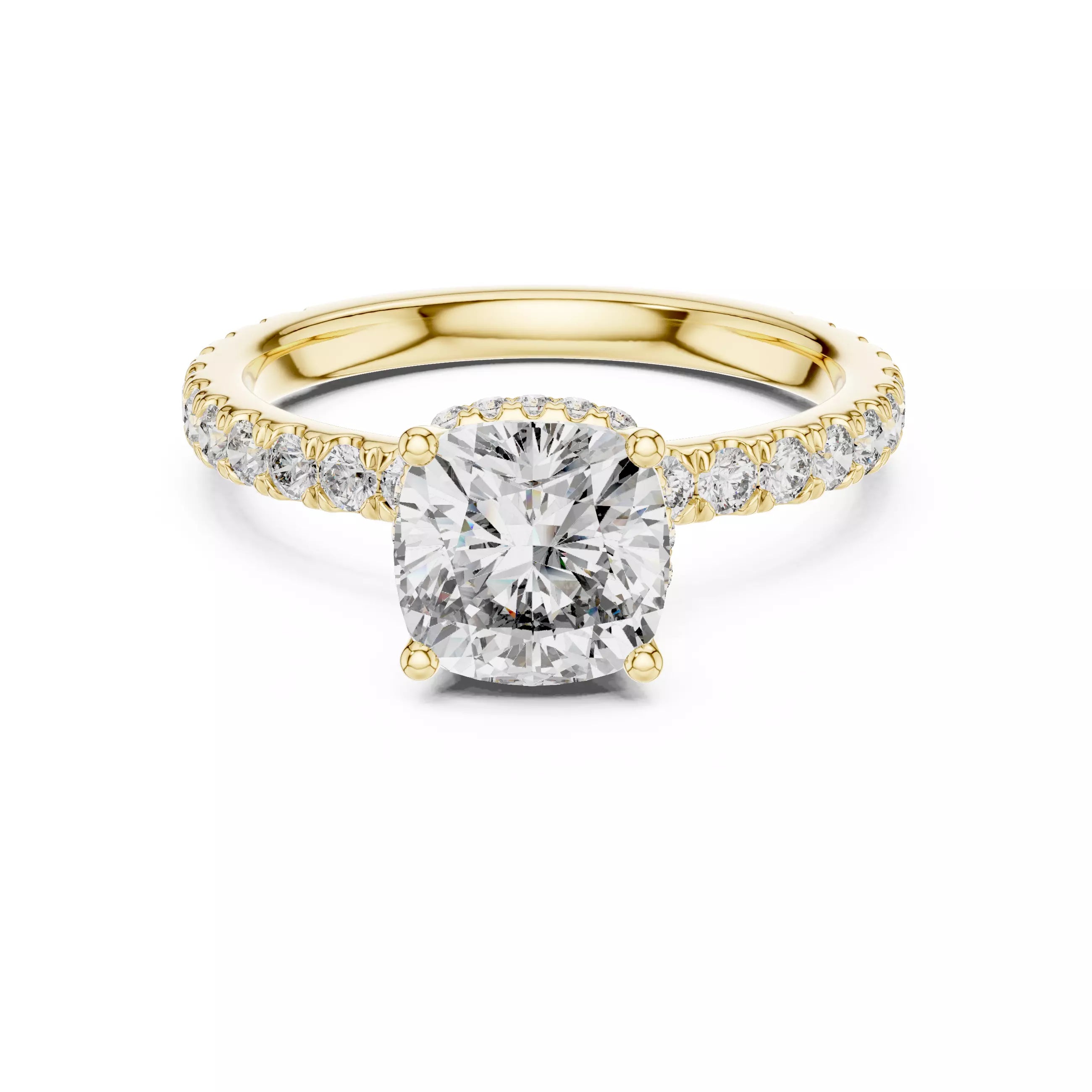 Double Pavé Radiance - Cushion