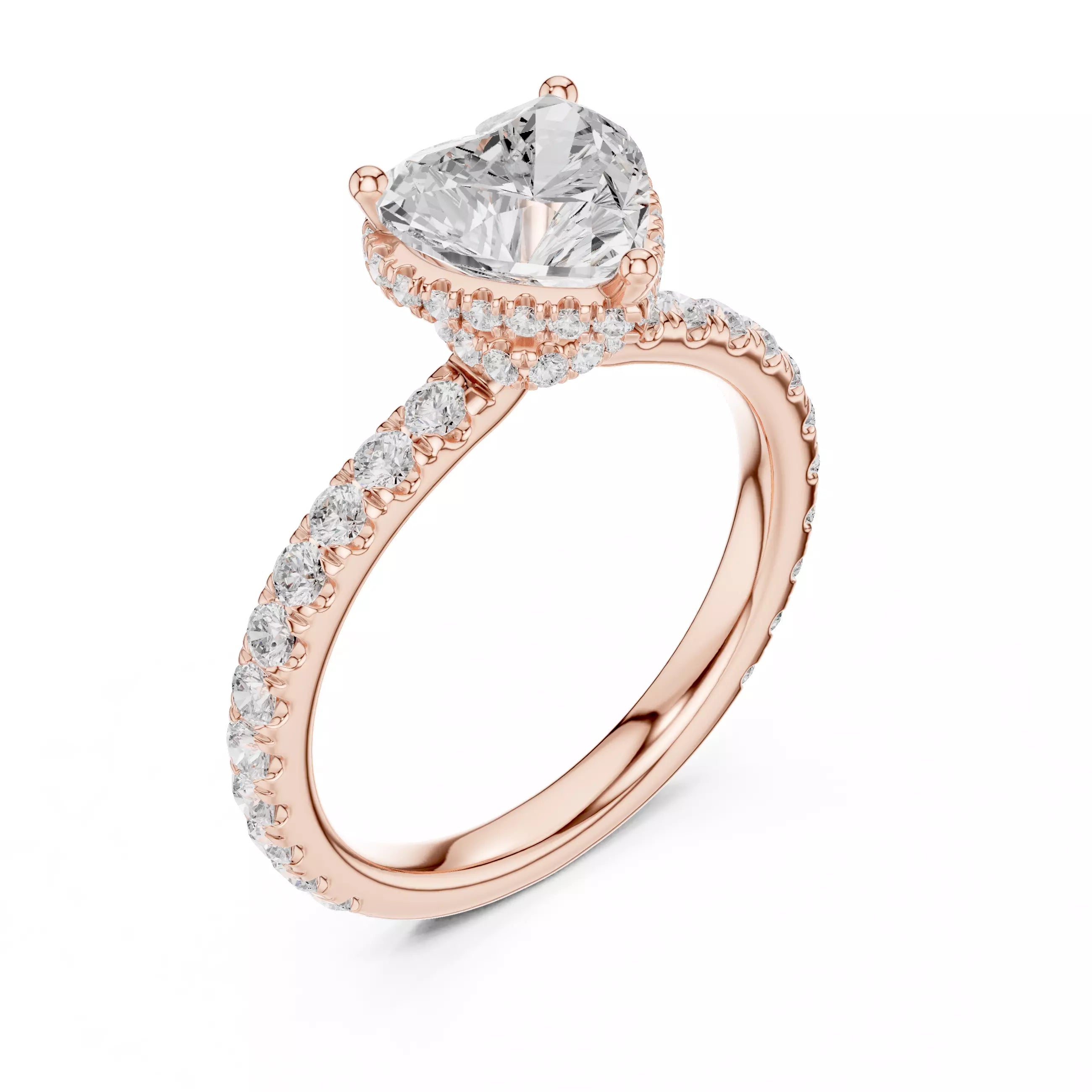 Double Pavé Radiance - Heart