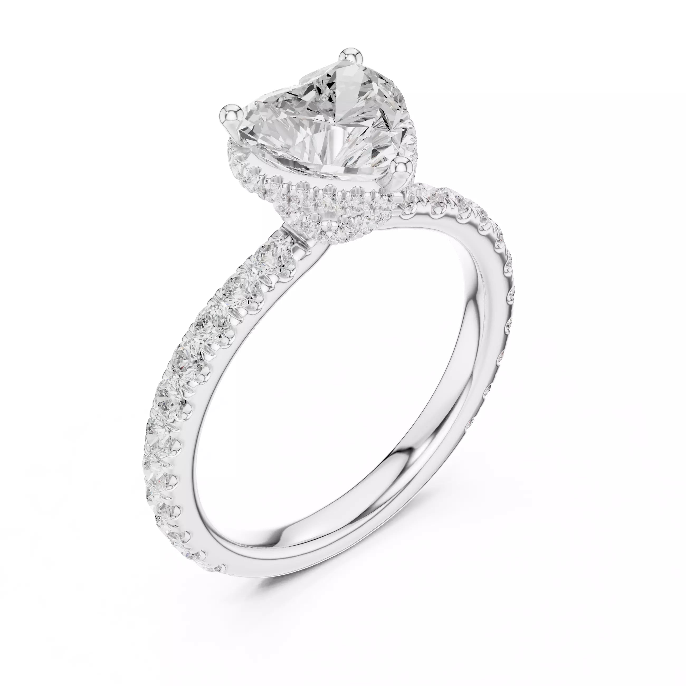 Double Pavé Radiance - Heart