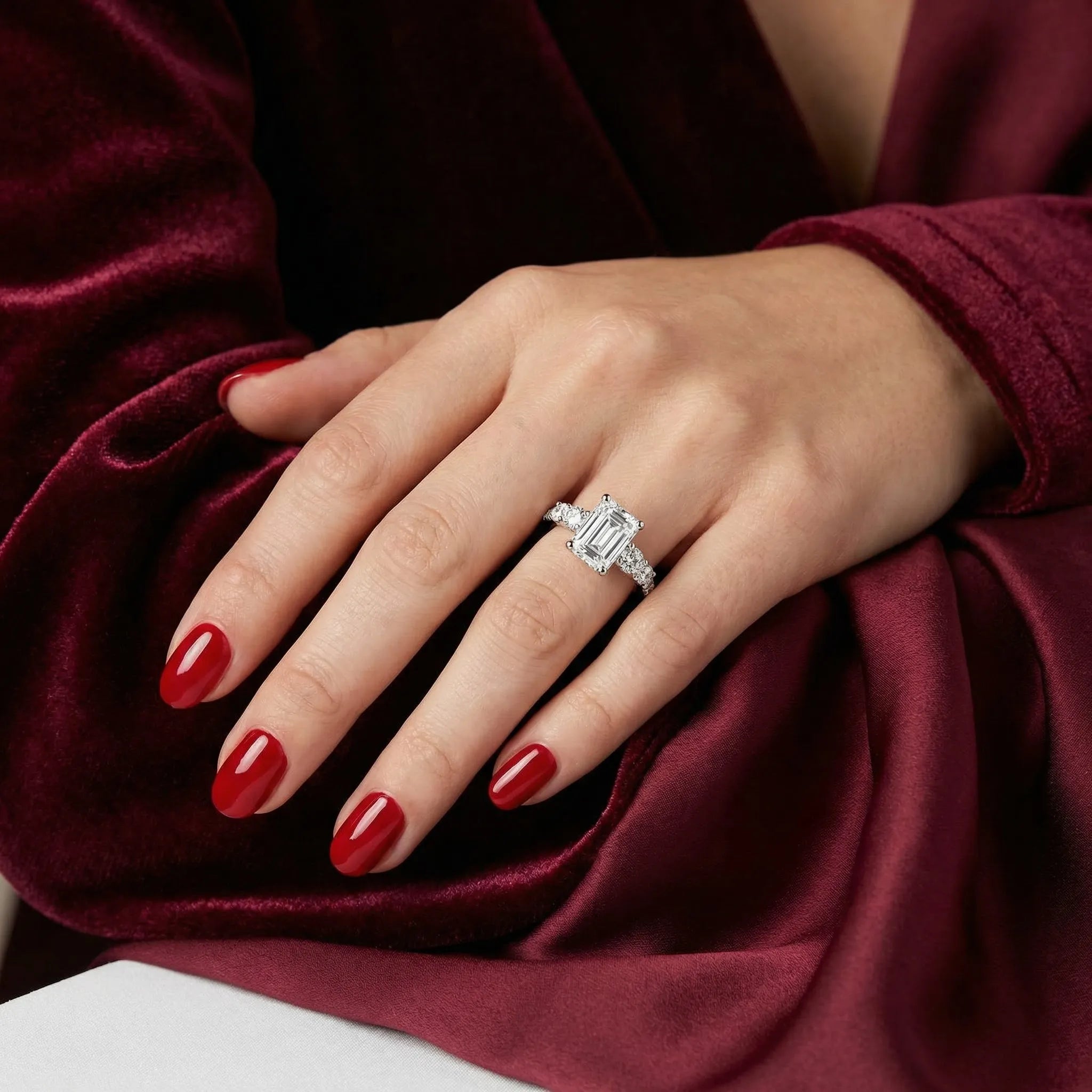 Five Stone Pavé - Emerald