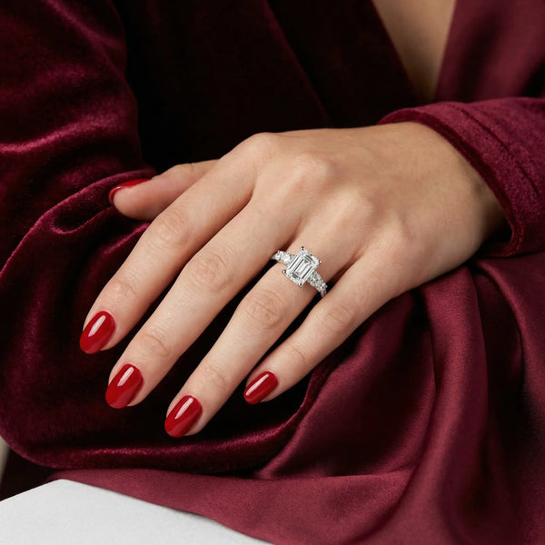 Five Stone Pavé - Emerald