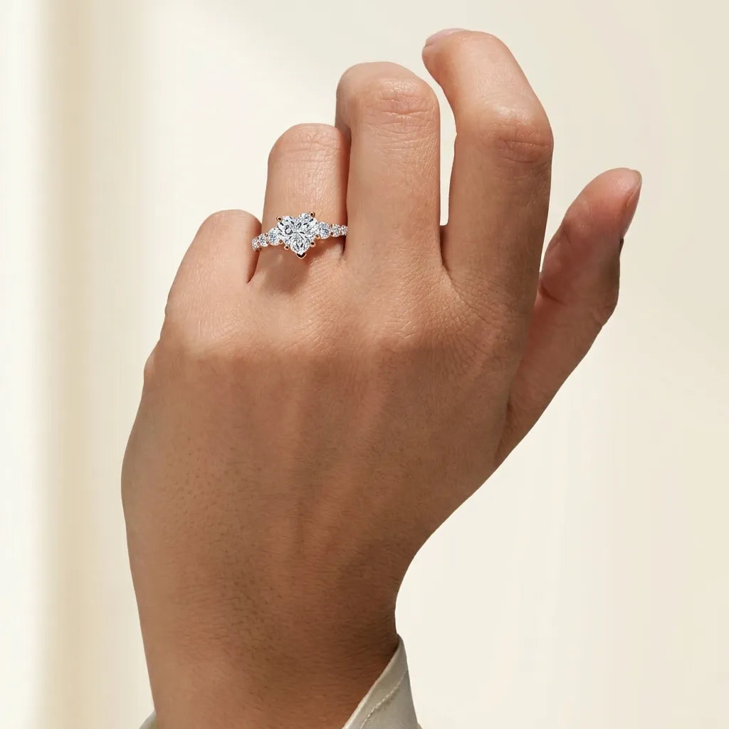 Five Stone Pavé - Heart