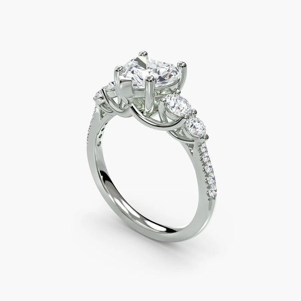 Five Stone Pavé - Heart