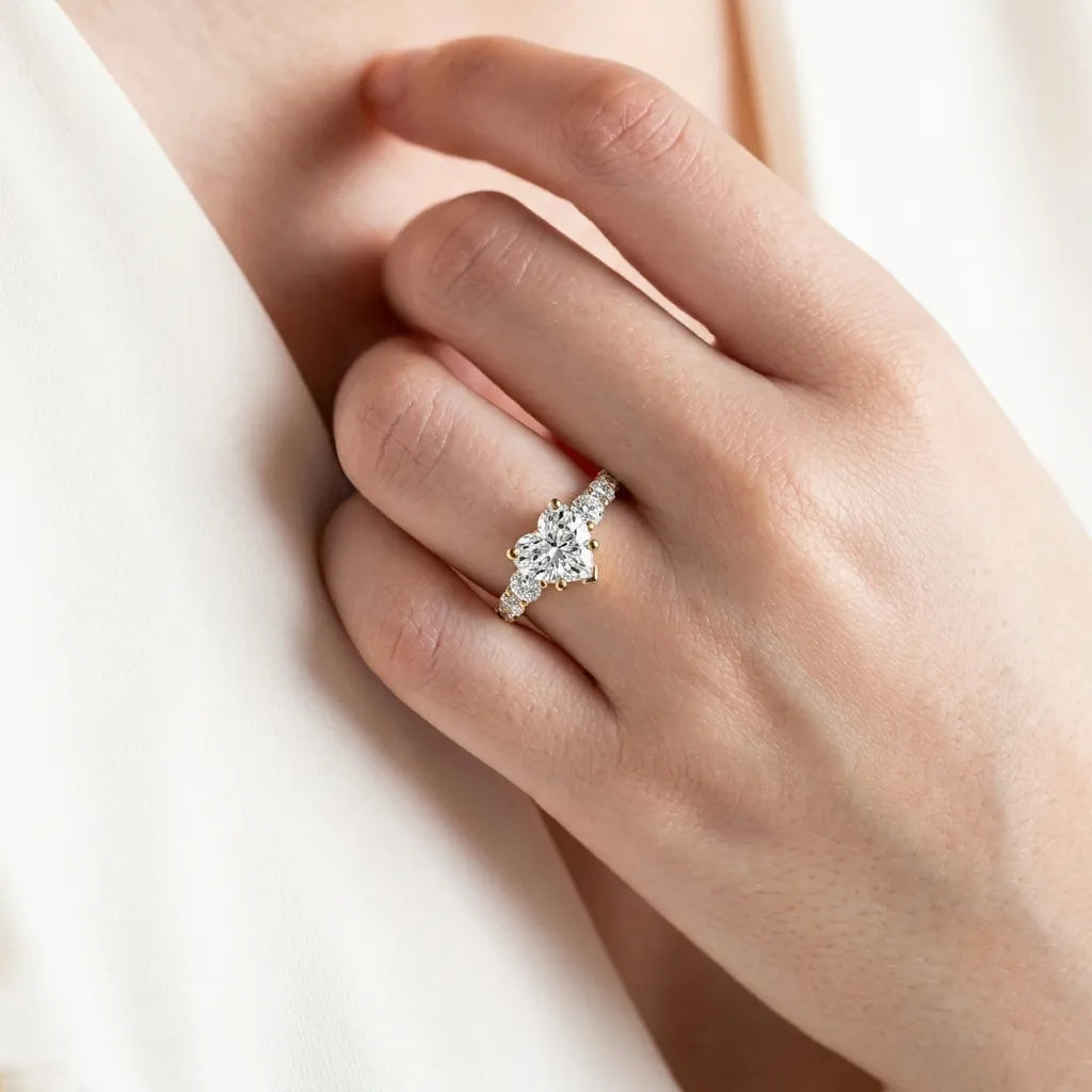 Five Stone Pavé - Heart