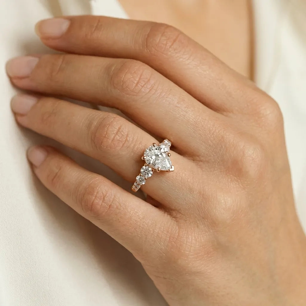 Five Stone Pavé - Pear