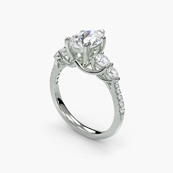 Five Stone Pavé - Pear
