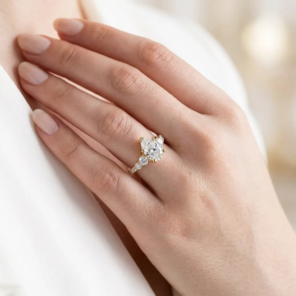 Five Stone Pavé - Pear