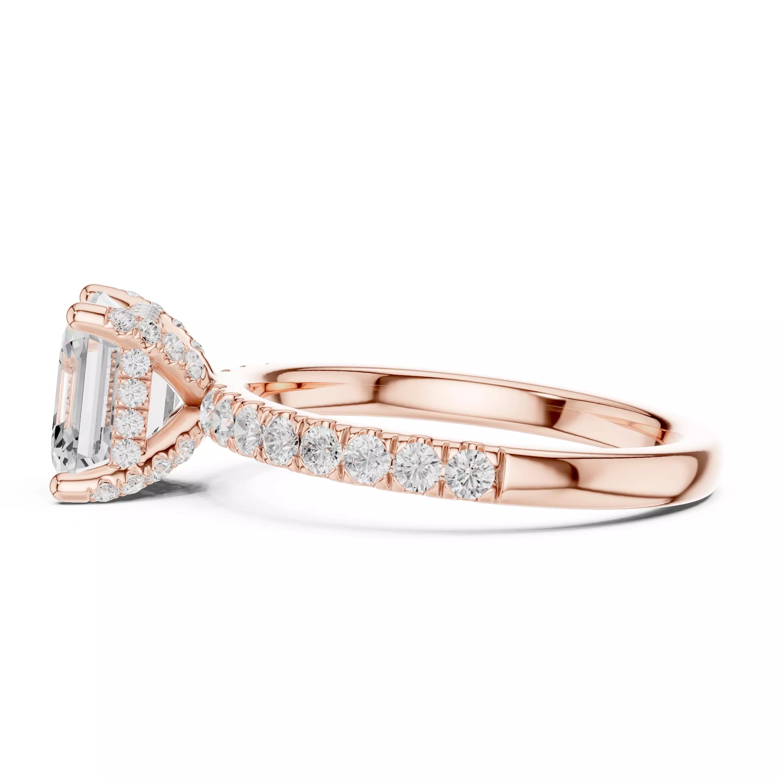 French Pavé Halo - Asscher