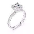 French Pavé Halo - Asscher