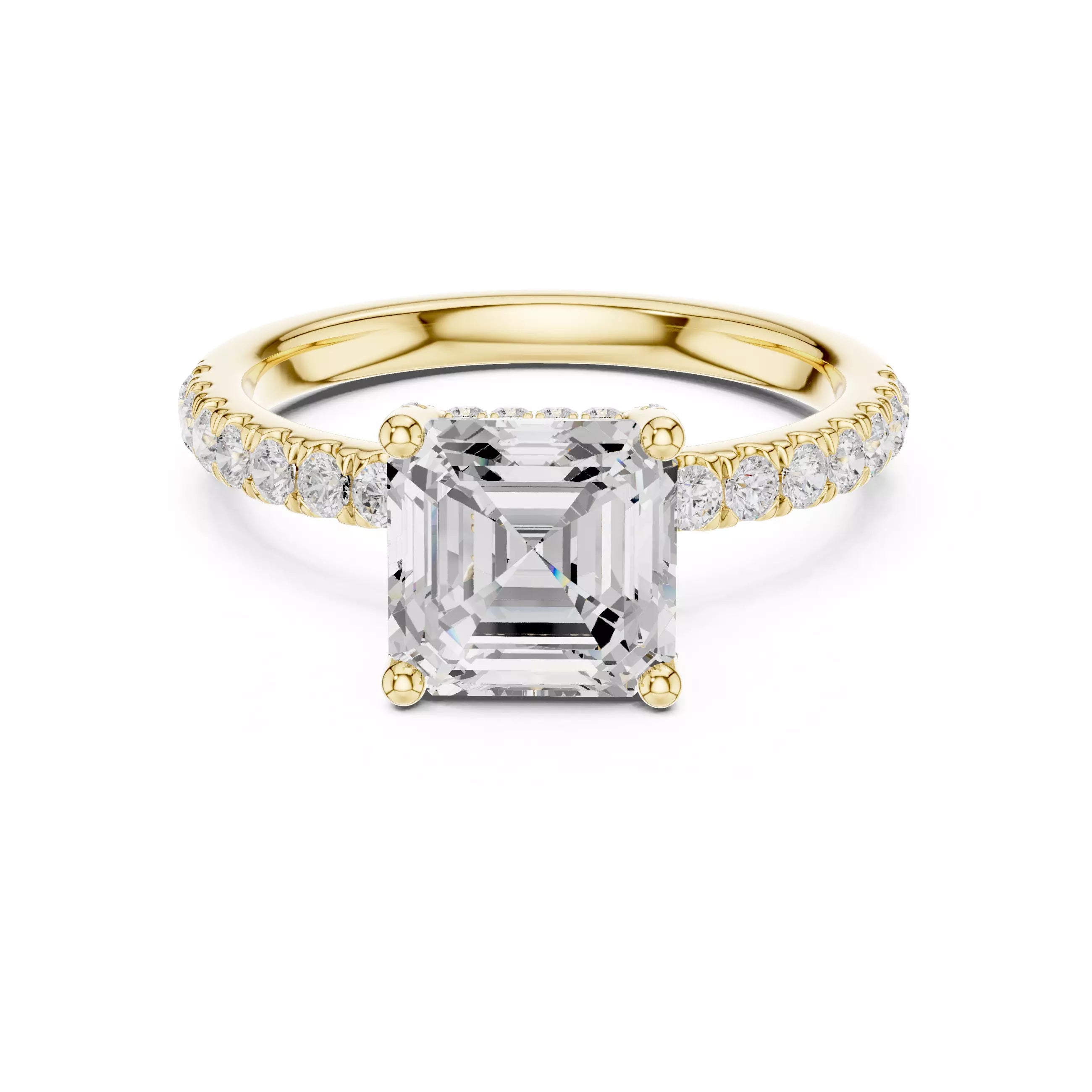 French Pavé Halo - Asscher