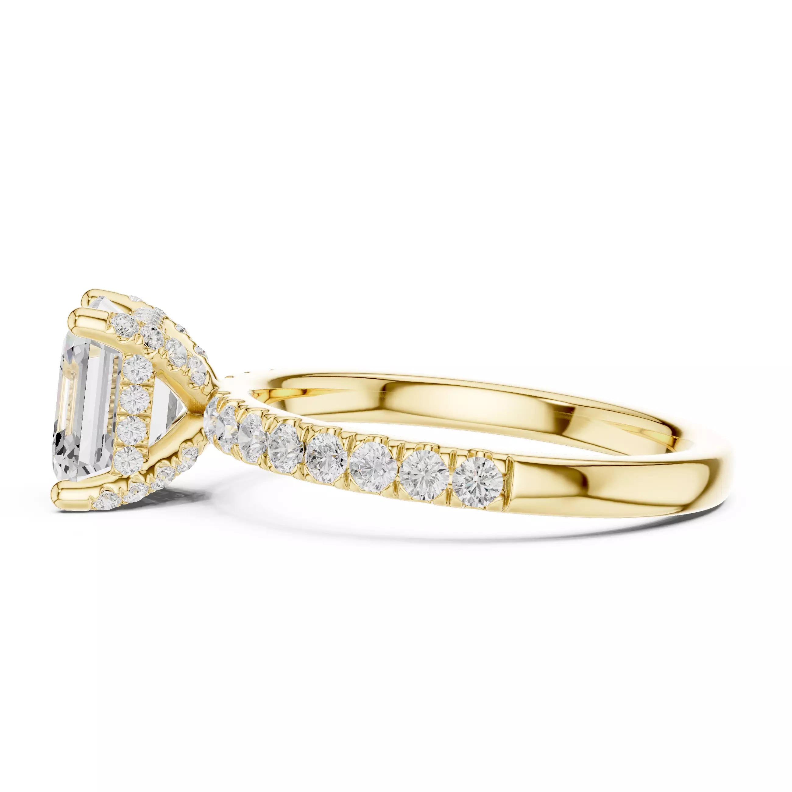 French Pavé Halo - Asscher