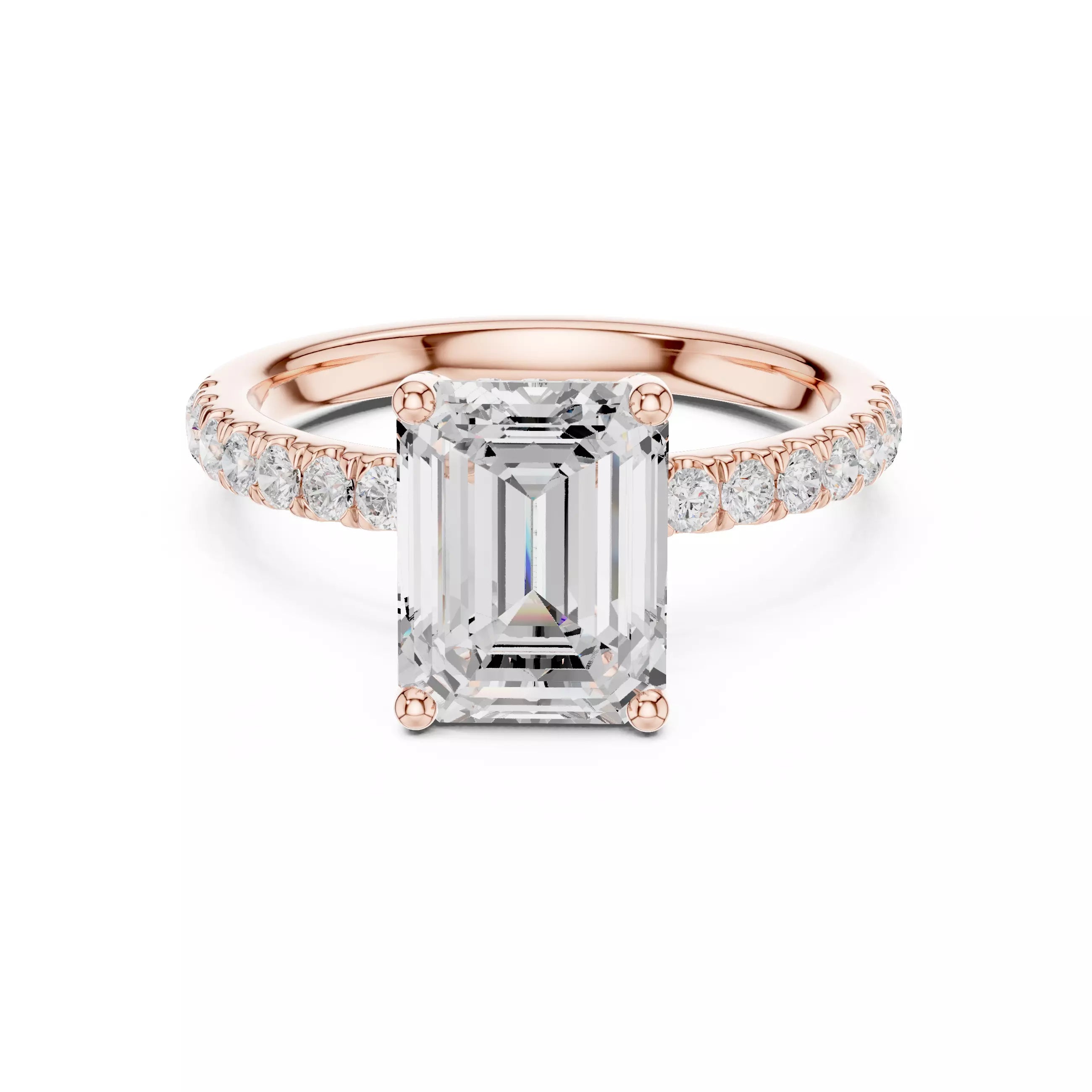 French Pavé Halo - Emerald