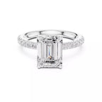 French Pavé Halo - Emerald