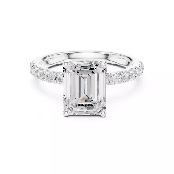 French Pavé Halo - Emerald