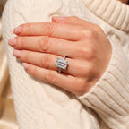 French Pavé Halo - Emerald