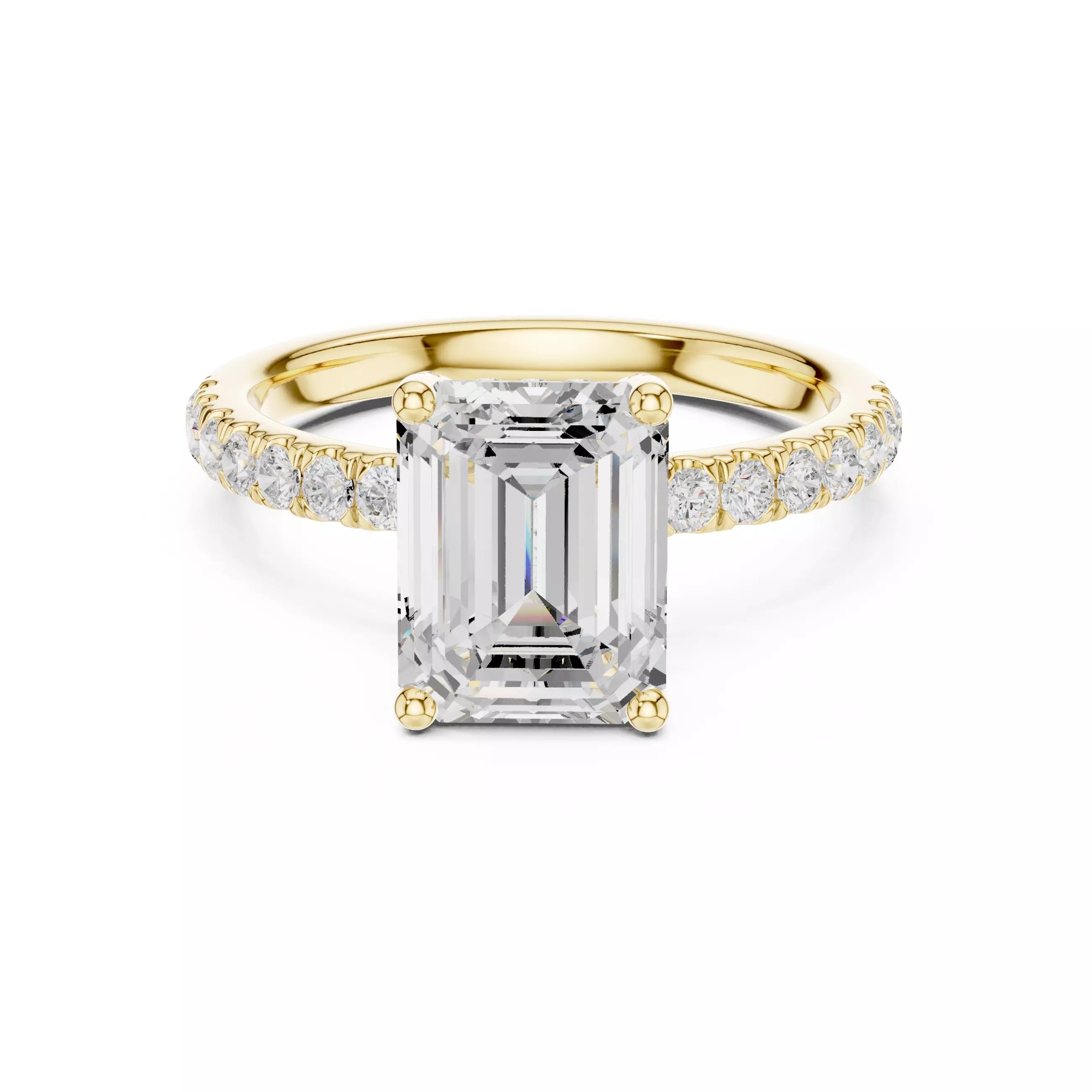 French Pavé Halo - Emerald