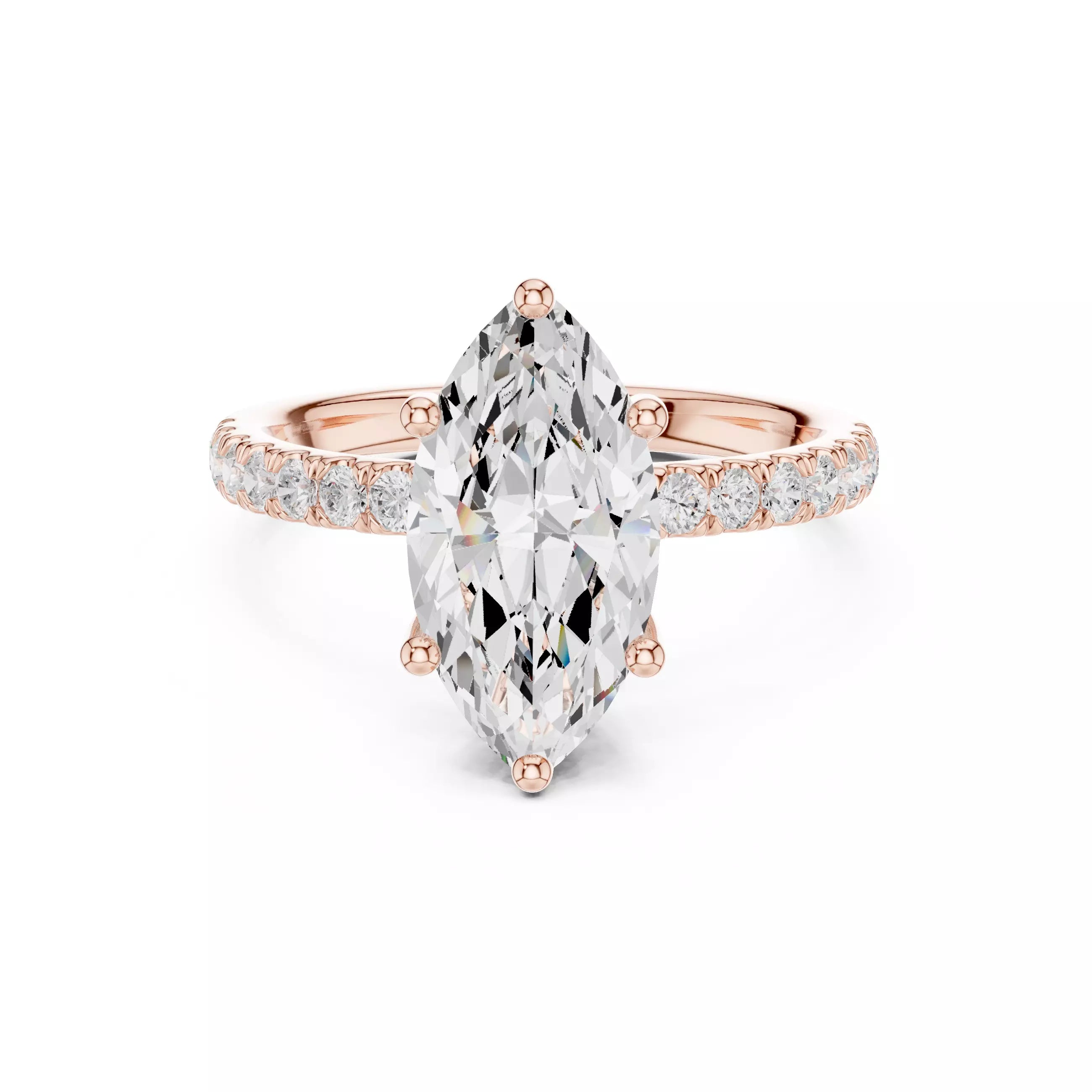 French Pavé Halo - Marquise