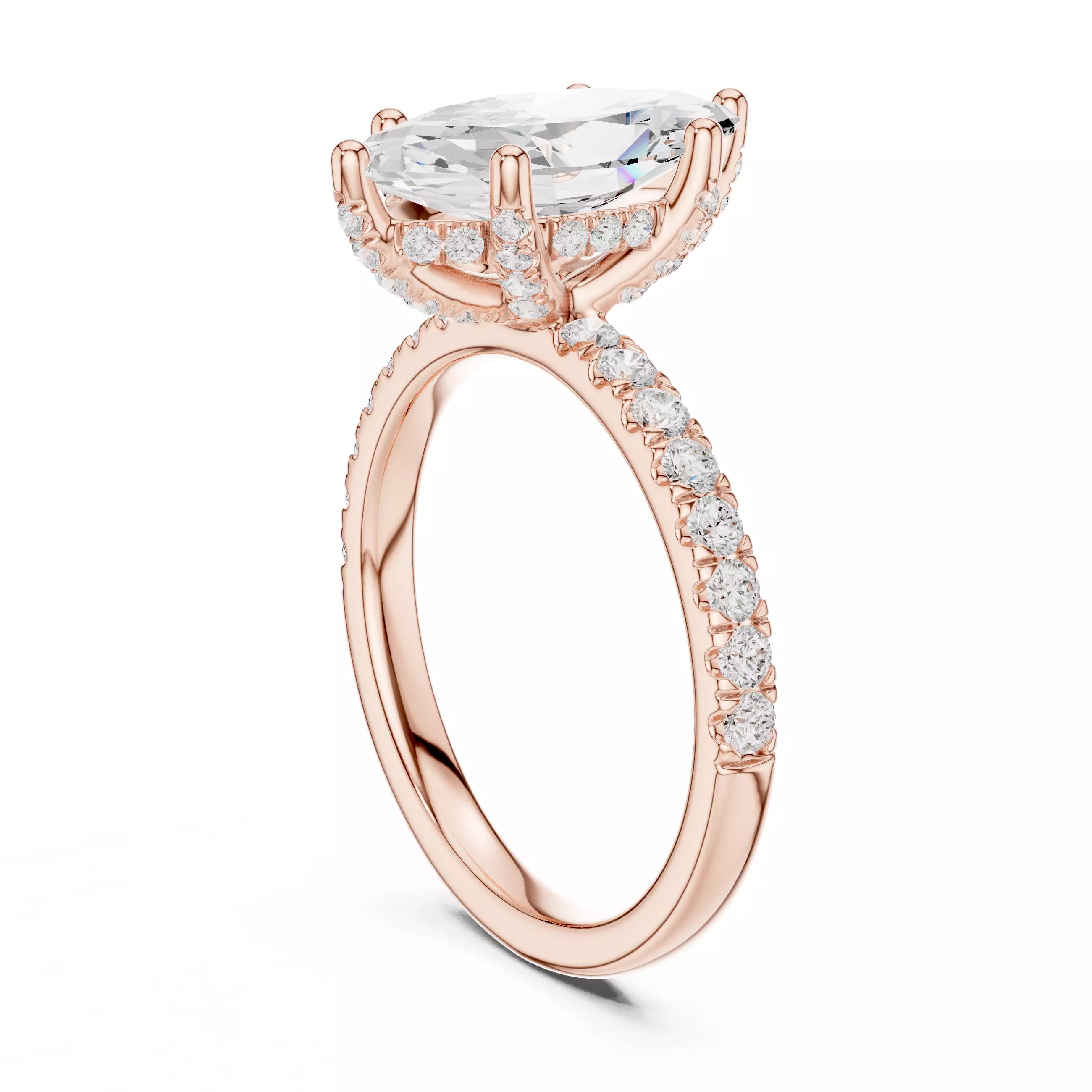 French Pavé Halo - Marquise