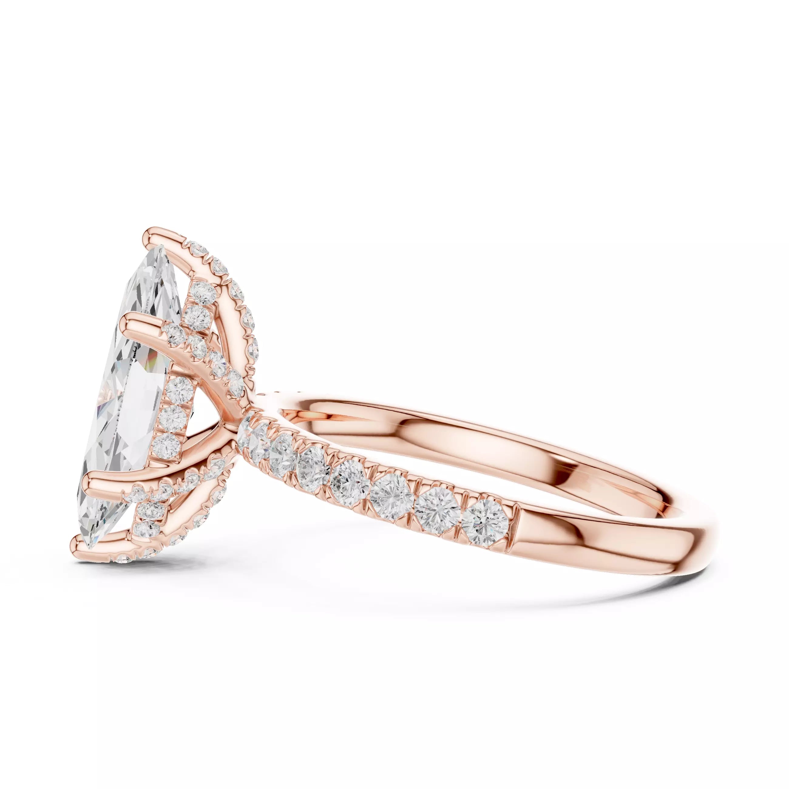 French Pavé Halo - Marquise