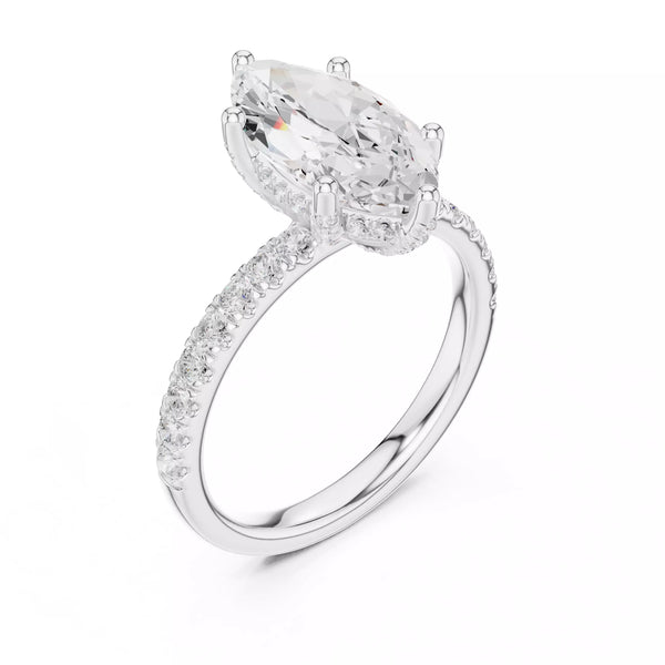 French Pavé Halo - Marquise