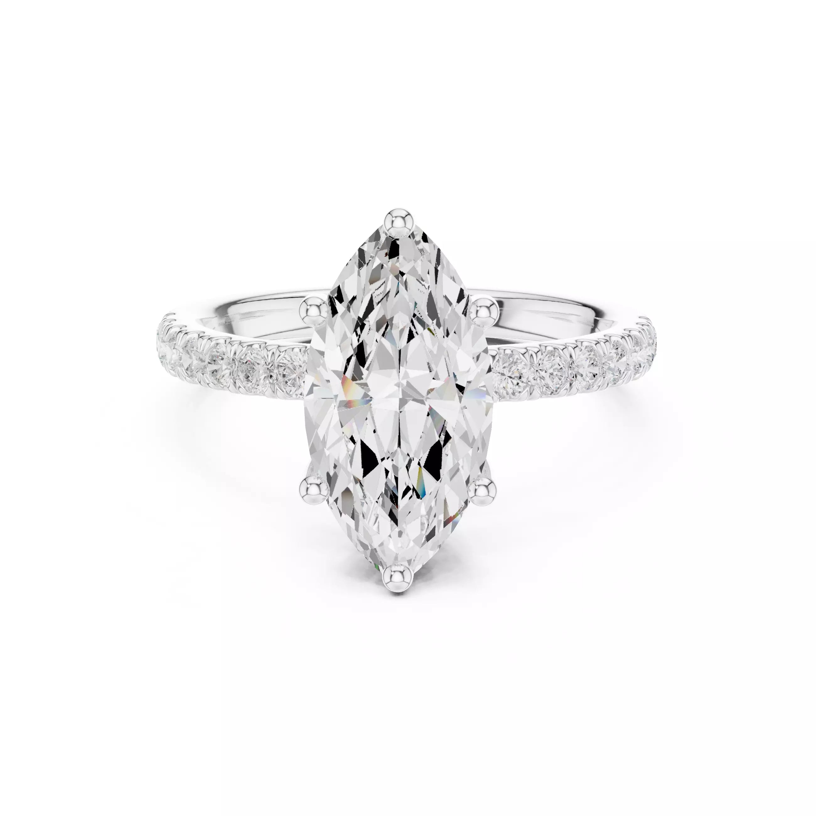 French Pavé Halo - Marquise