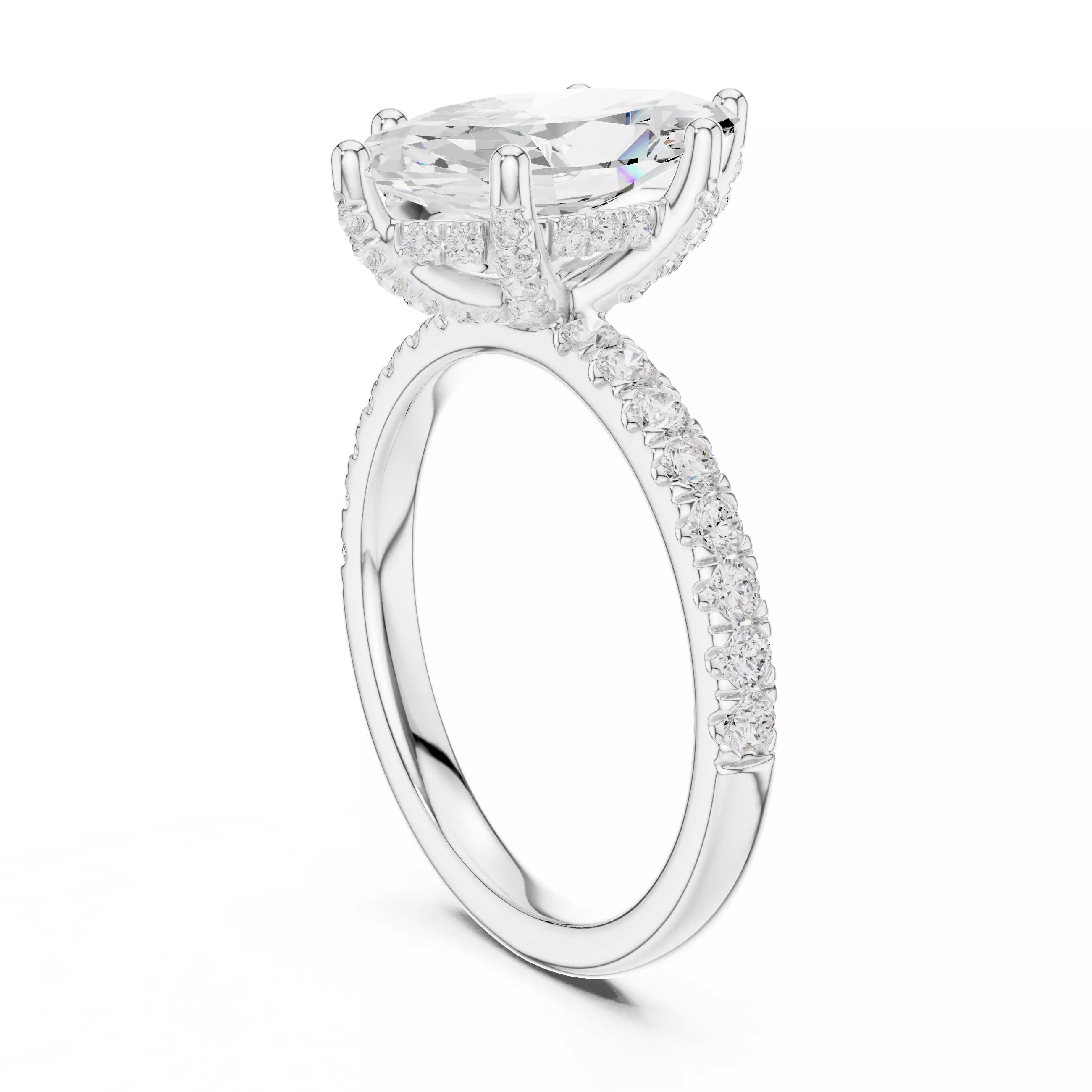 French Pavé Halo - Marquise