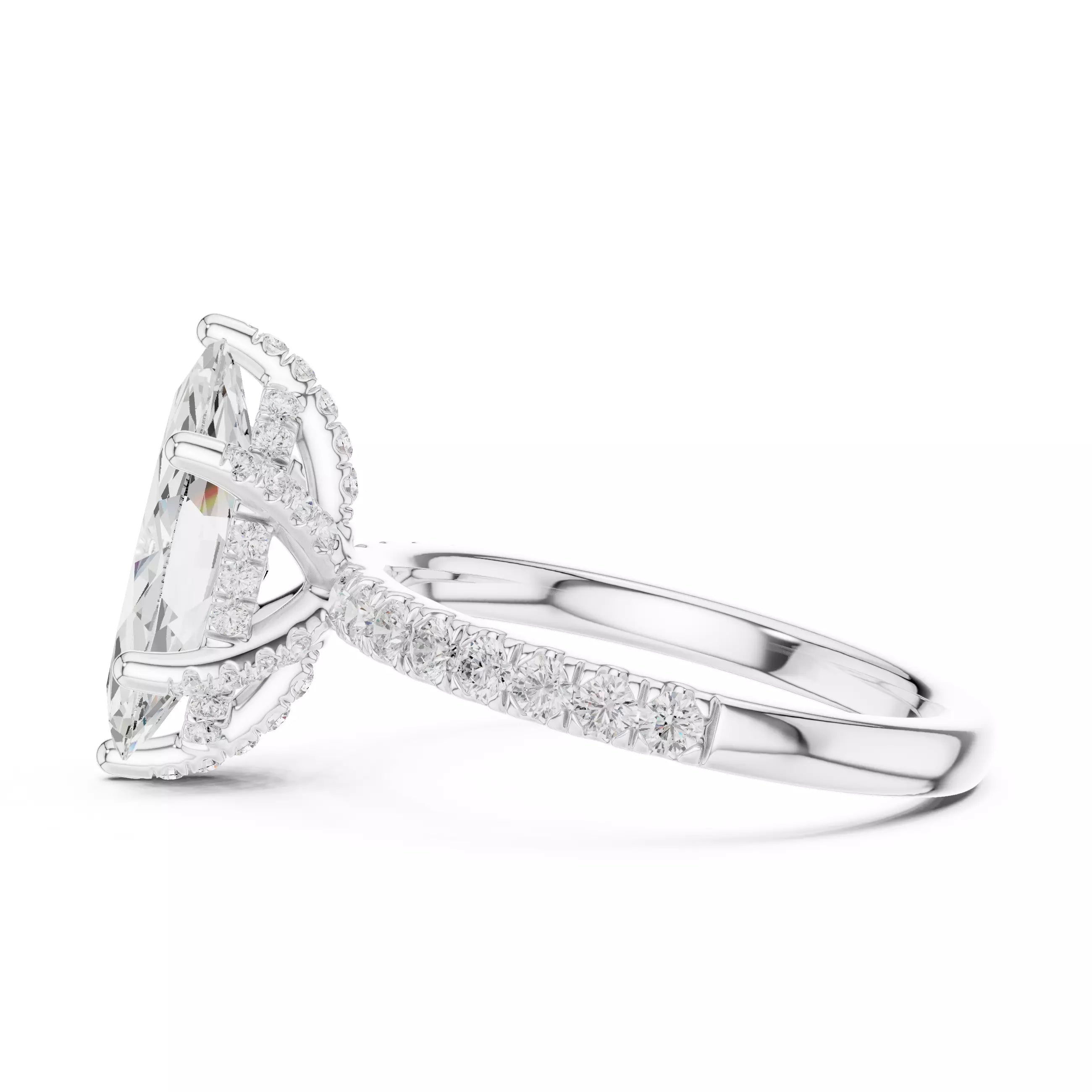 French Pavé Halo - Marquise