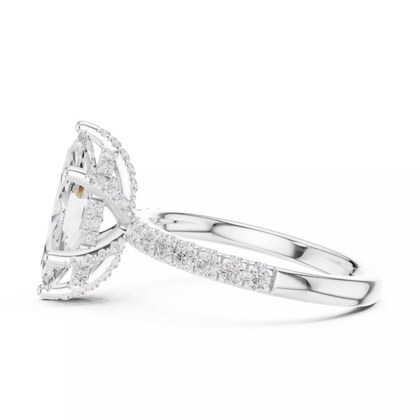 French Pavé Halo - Marquise